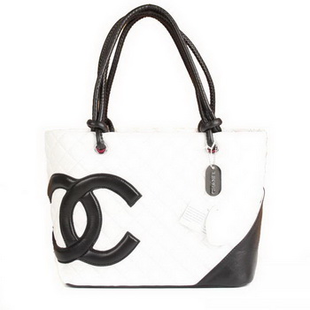7A Discount Chanel Cambon Black CC A25169 White Shoulder Bags